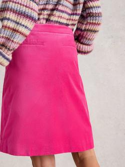 White Stuff Coral Cotton A Line Mini Skirt - view 2, Bright Pink