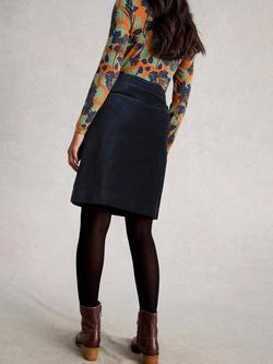 White Stuff Coral Pure Cotton A-Line Skirt, Dark Navy - view 2, Dark Navy