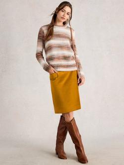 White Stuff Coral Velour Skirt, Dark Chart, Dark Chart