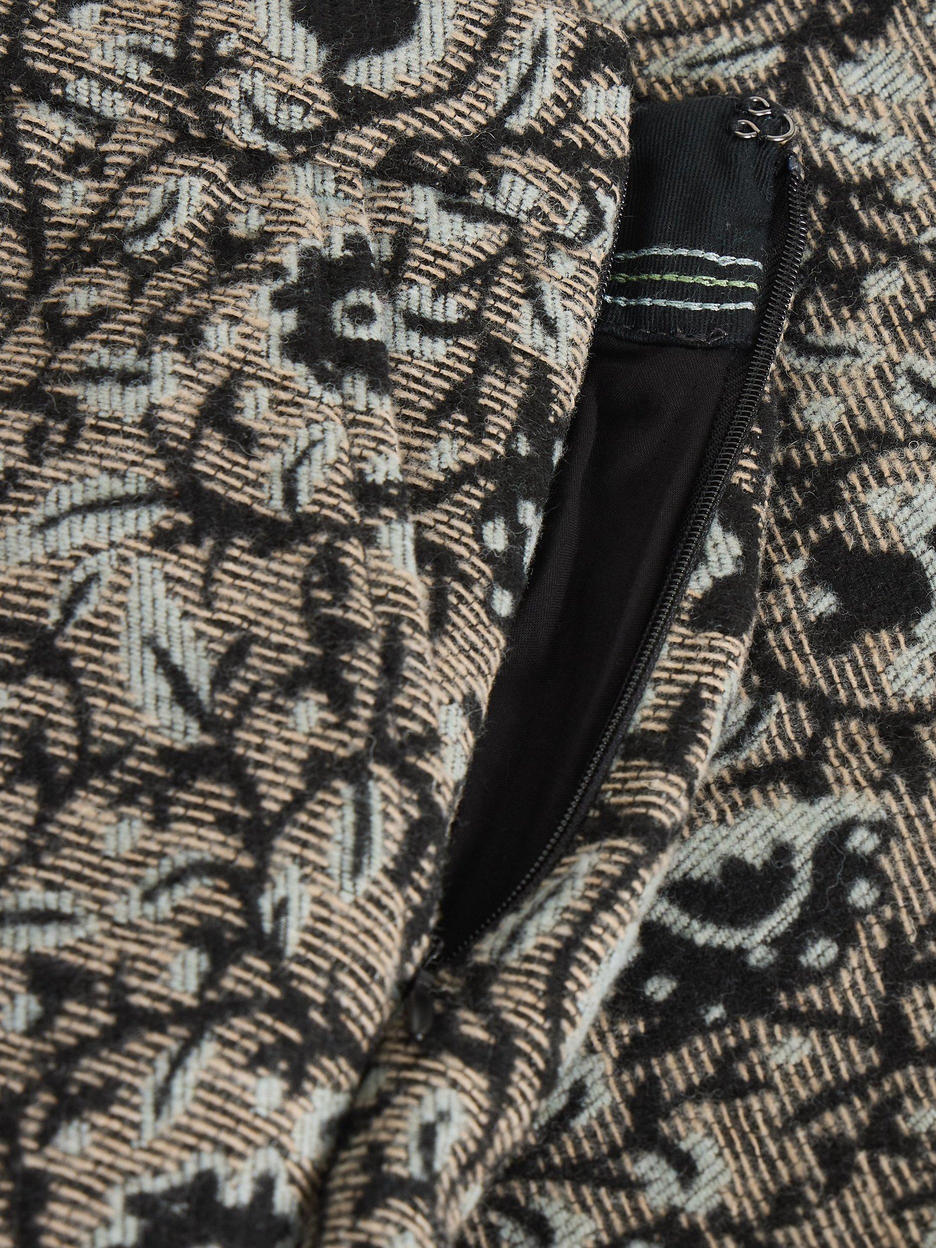 Product image 6 of 6, which shows White Stuff Coral Jacquard Mini Skirt, Grey/Multi, 16