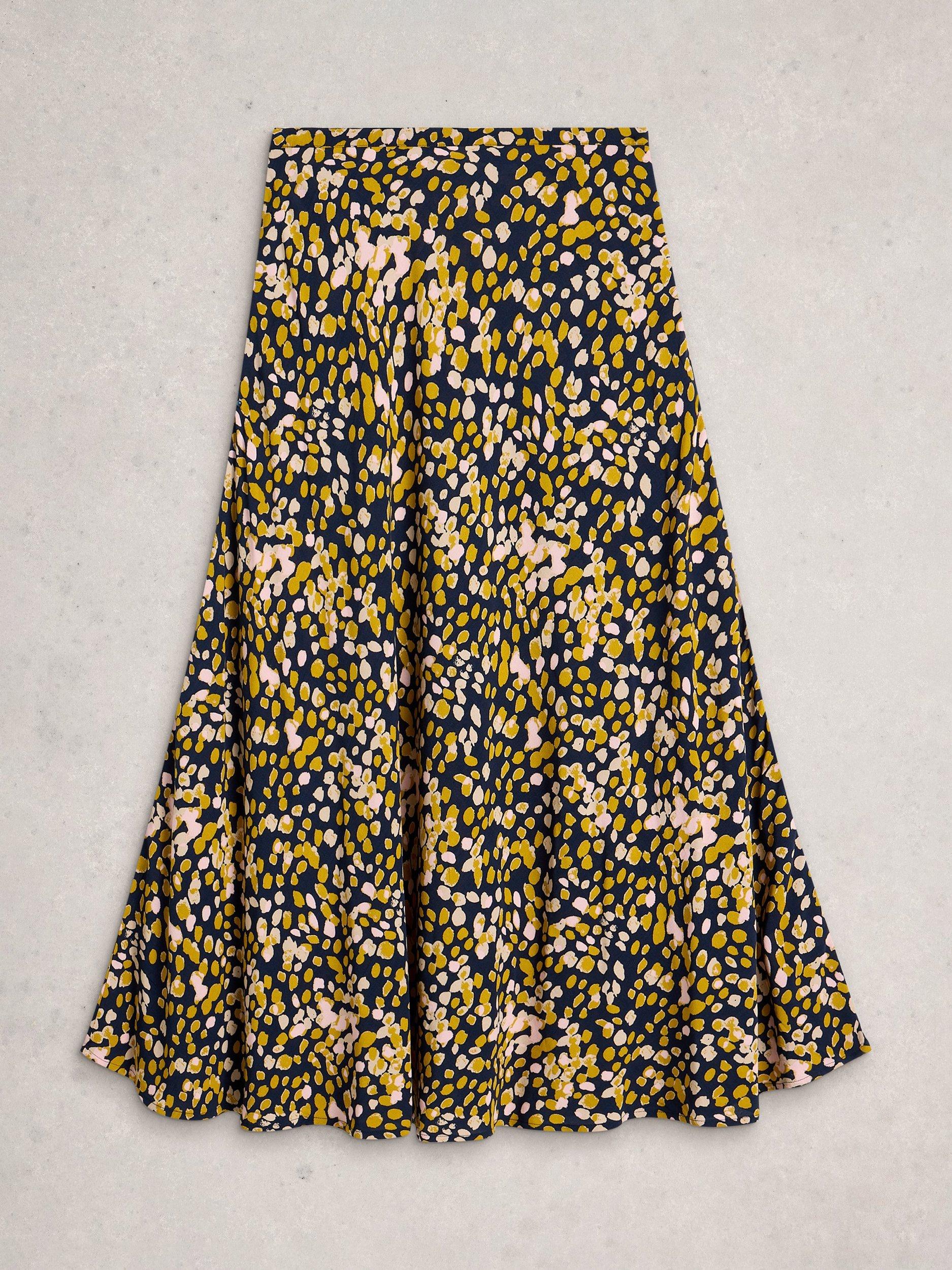 Product image 5 of 6, which shows White Stuff Hope Spot Bias Cut Maxi Skirt, Chartreuse/Multi, 8