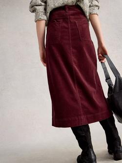 White Stuff Tia Cotton Blend Midi Skirt - view 2, Dk Plum