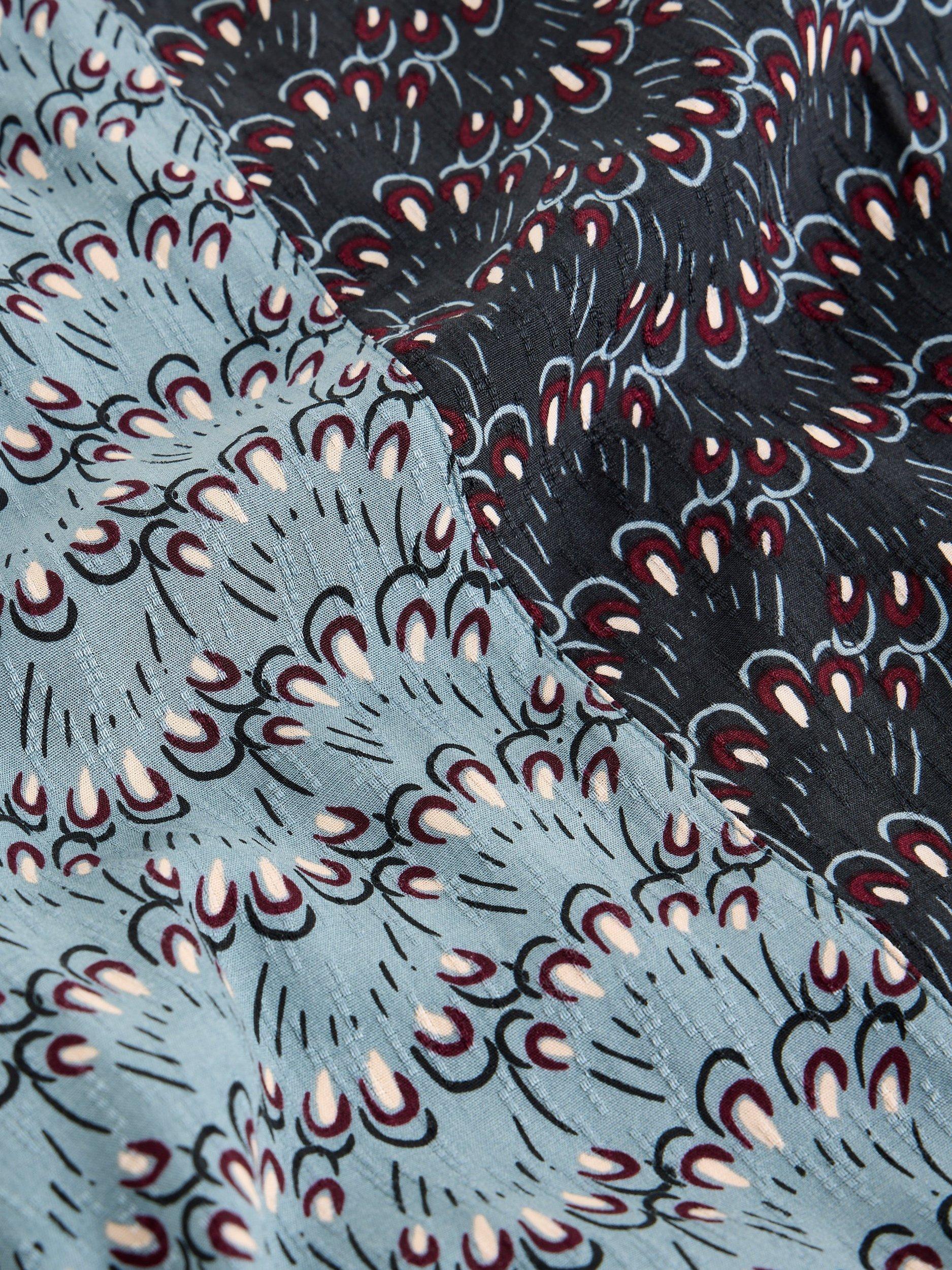 Product image 6 of 6, which shows White Stuff Sara Geometric Print Bias Cut Maxi Skirt, Blue/Multi, 6