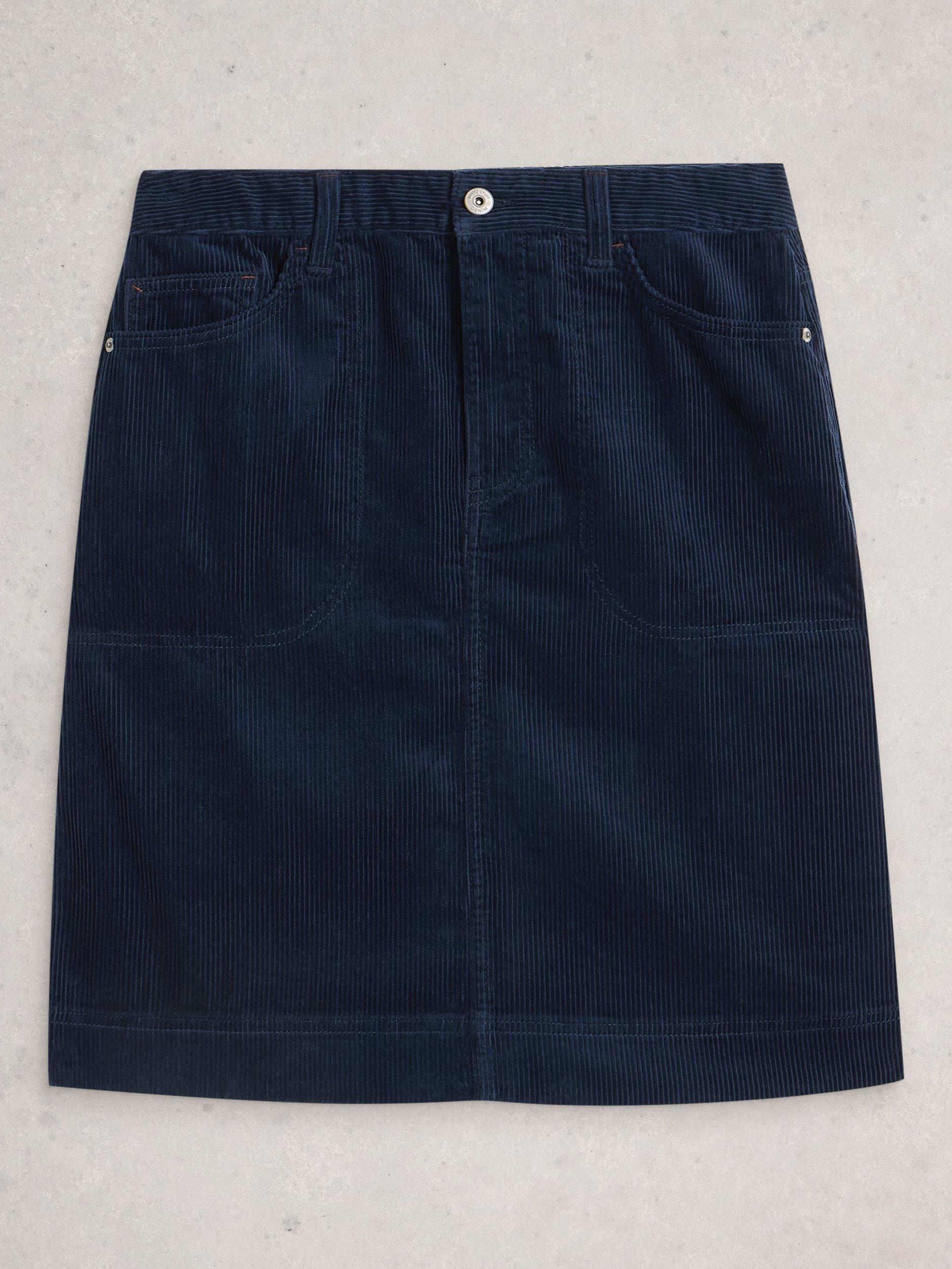 Product image 5 of 6, which shows White Stuff Tia Corduroy Mini Skirt, Dark Navy, 6