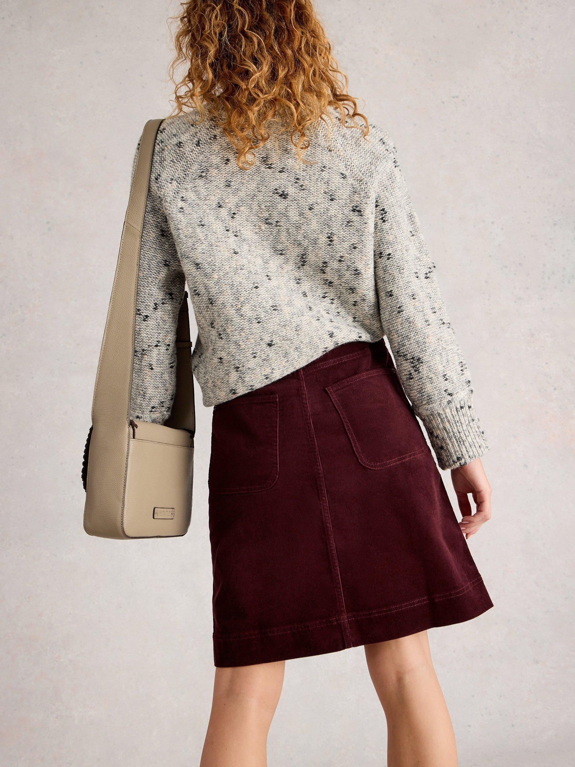 Product image 2 of 6, which shows White Stuff Tia Cotton Blend A Line Mini Skirt, Purple, 8