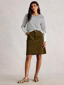 White Stuff Tia Corduroy Mini Skirt, Khaki Green, Khaki Green