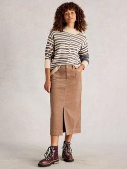 White Stuff Tia Corduroy Midi Skirt, Natural, Natural