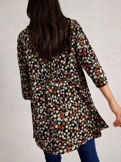 White Stuff Blake Abstract Tunic Top, Black/Multi - view 2, Black/Multi