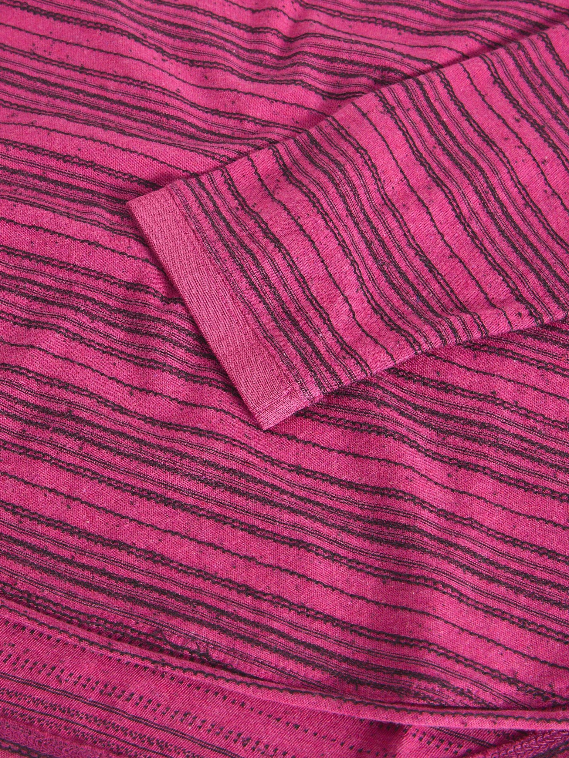 Product image 6 of 6, which shows White Stuff Clara Striped Boat Neck T-Shirt, Dk Plum, 10