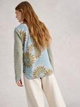 White Stuff Clara Crew Neck T-Shirt, Green/Multi