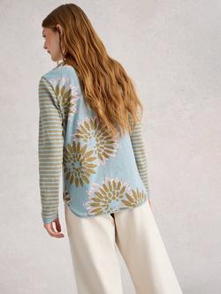 White Stuff Clara Crew Neck T-Shirt, Green/Multi - view 2, Green/Multi