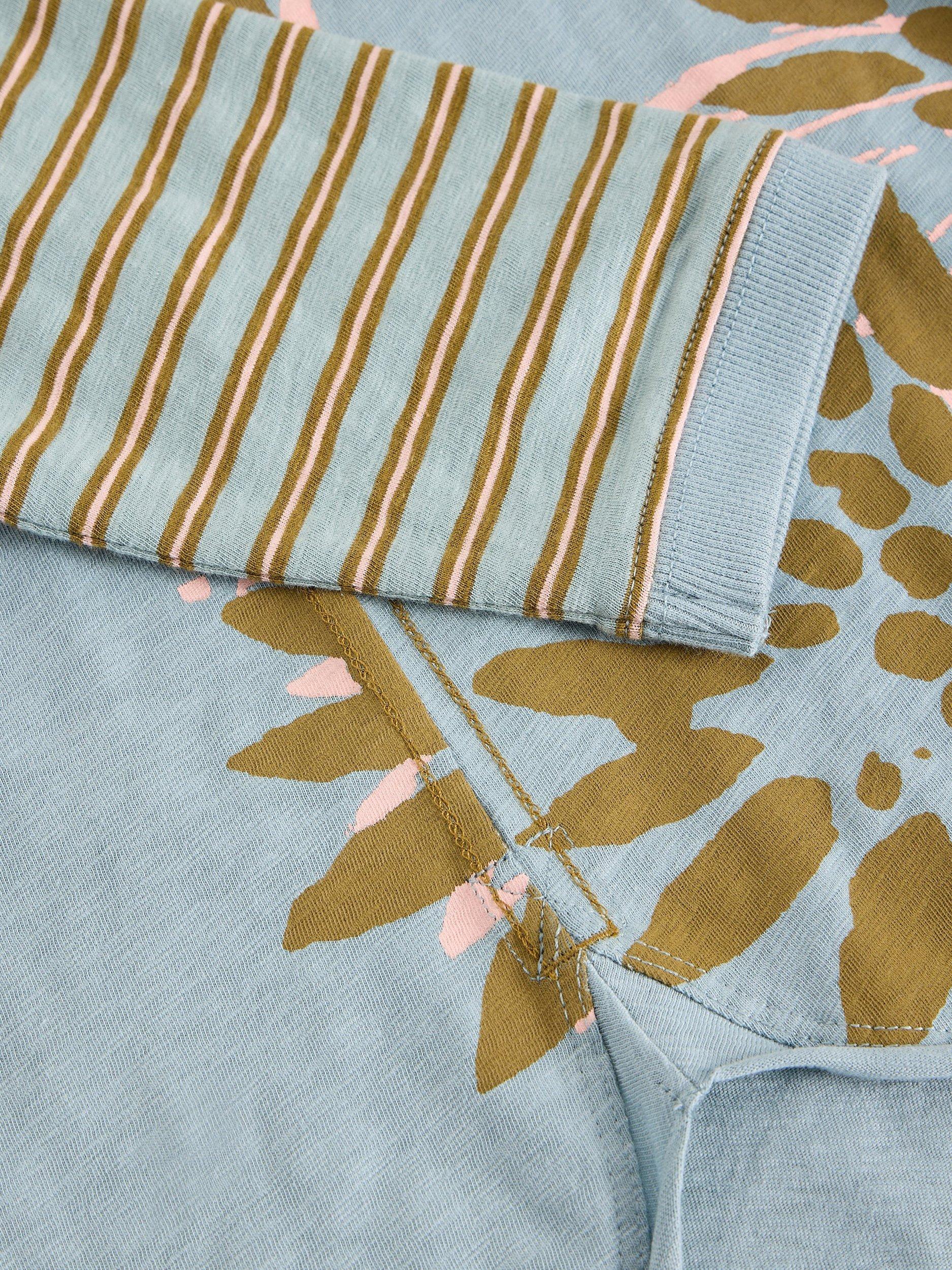 Product image 6 of 6, which shows White Stuff Clara Crew Neck T-Shirt, Green/Multi, 6