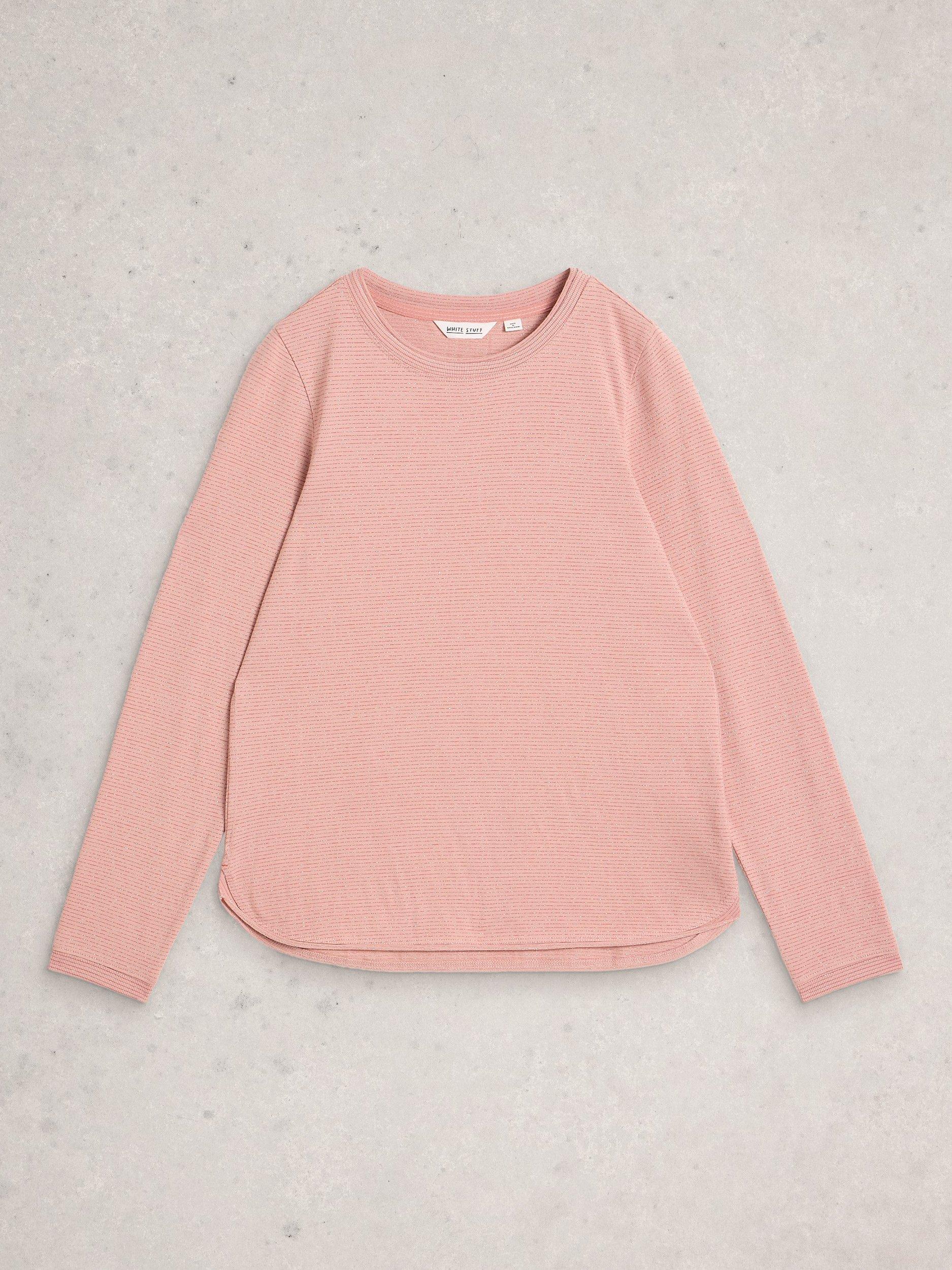 Product image 5 of 6, which shows White Stuff Clara Long Sleeve T-Shirt, Dusky Pink, 8