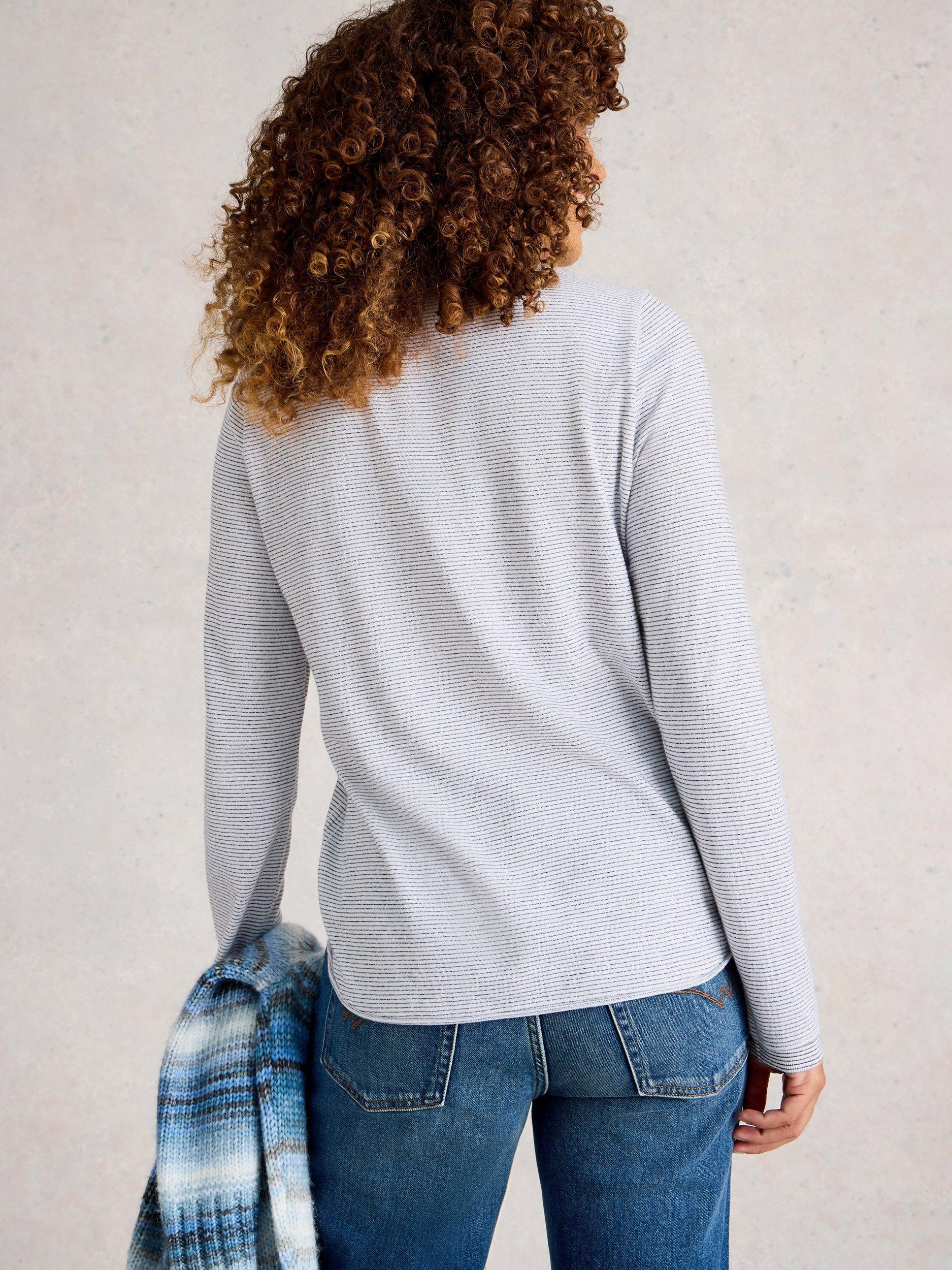 Product image 2 of 6, which shows White Stuff Clara Sparkle Stripe Top, Ivory/Multi, 8