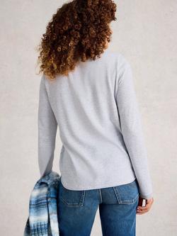 White Stuff Clara Sparkle Stripe Top, Ivory/Multi - view 2, Ivory/Multi