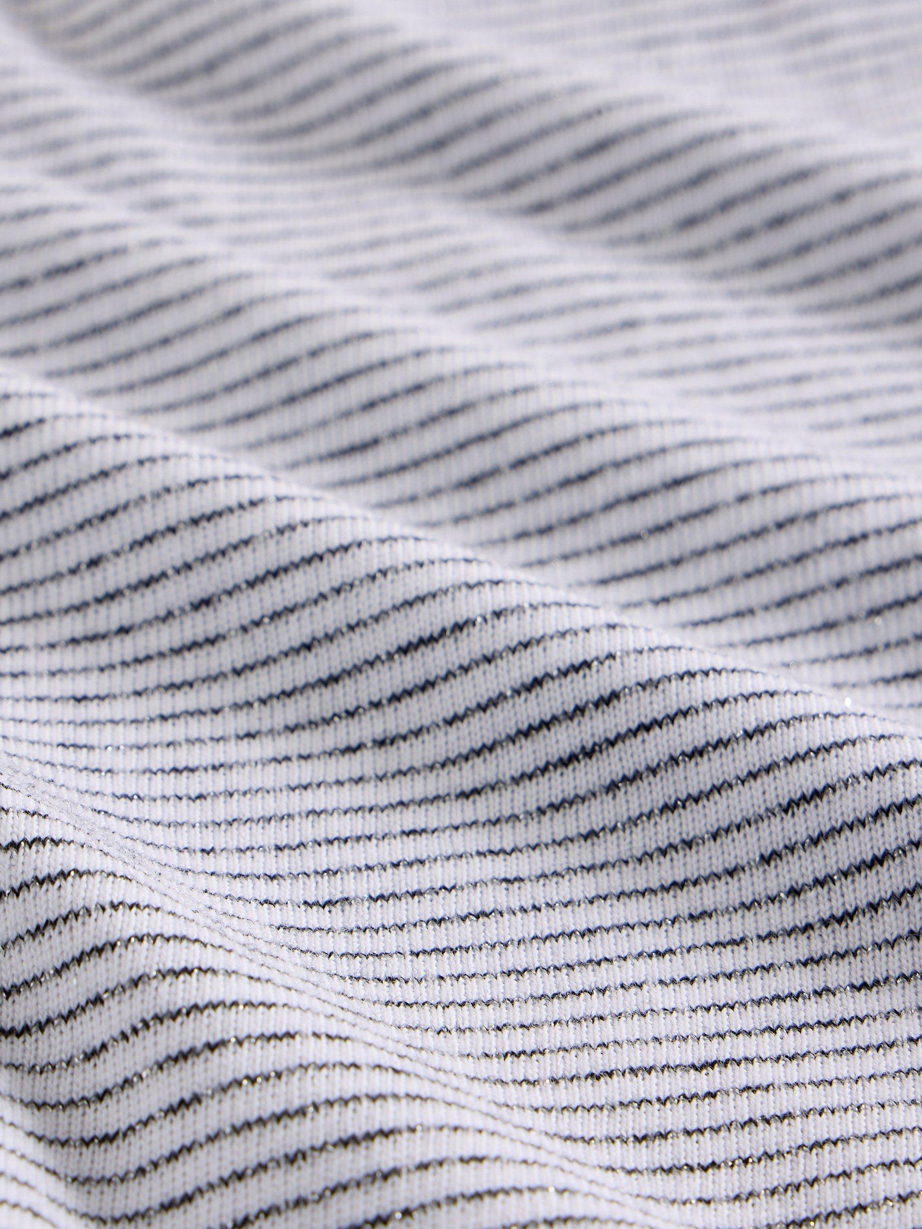 Product image 6 of 6, which shows White Stuff Clara Sparkle Stripe Top, Ivory/Multi, 8