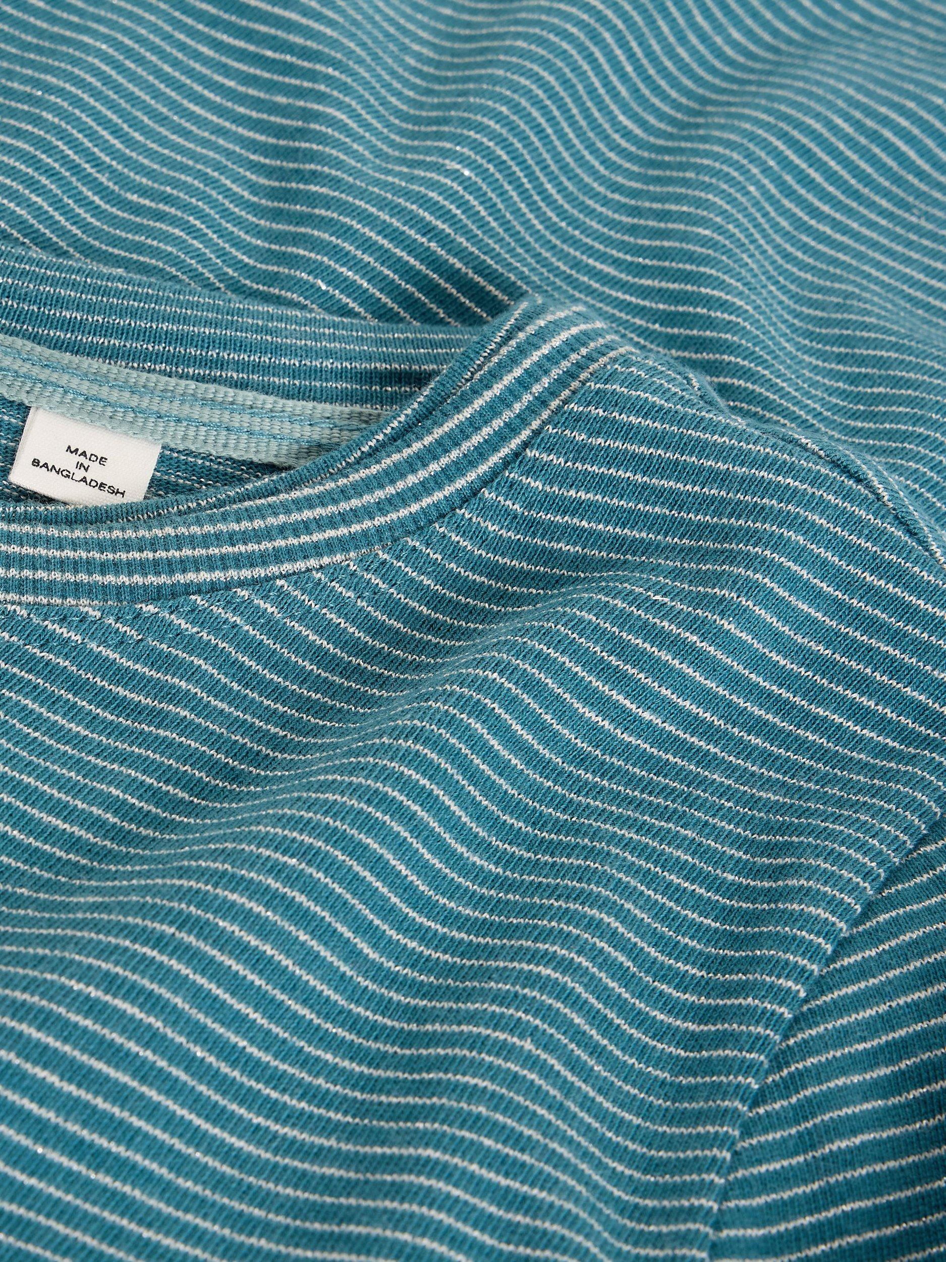 Product image 6 of 6, which shows White Stuff Clara Long Sleeve T-Shirt, Mid Blue, 6