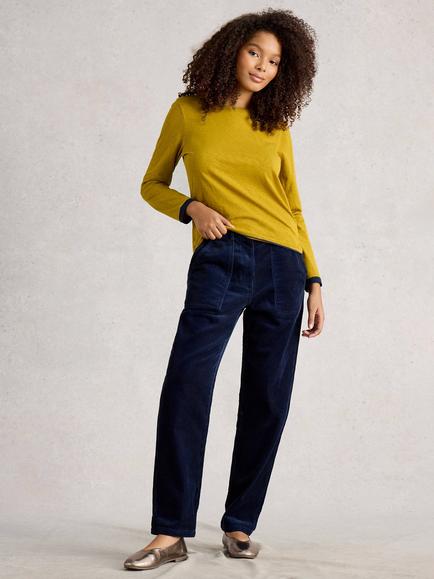 White Stuff Clara Long Sleeve T-Shirt, Mid Chartreuse