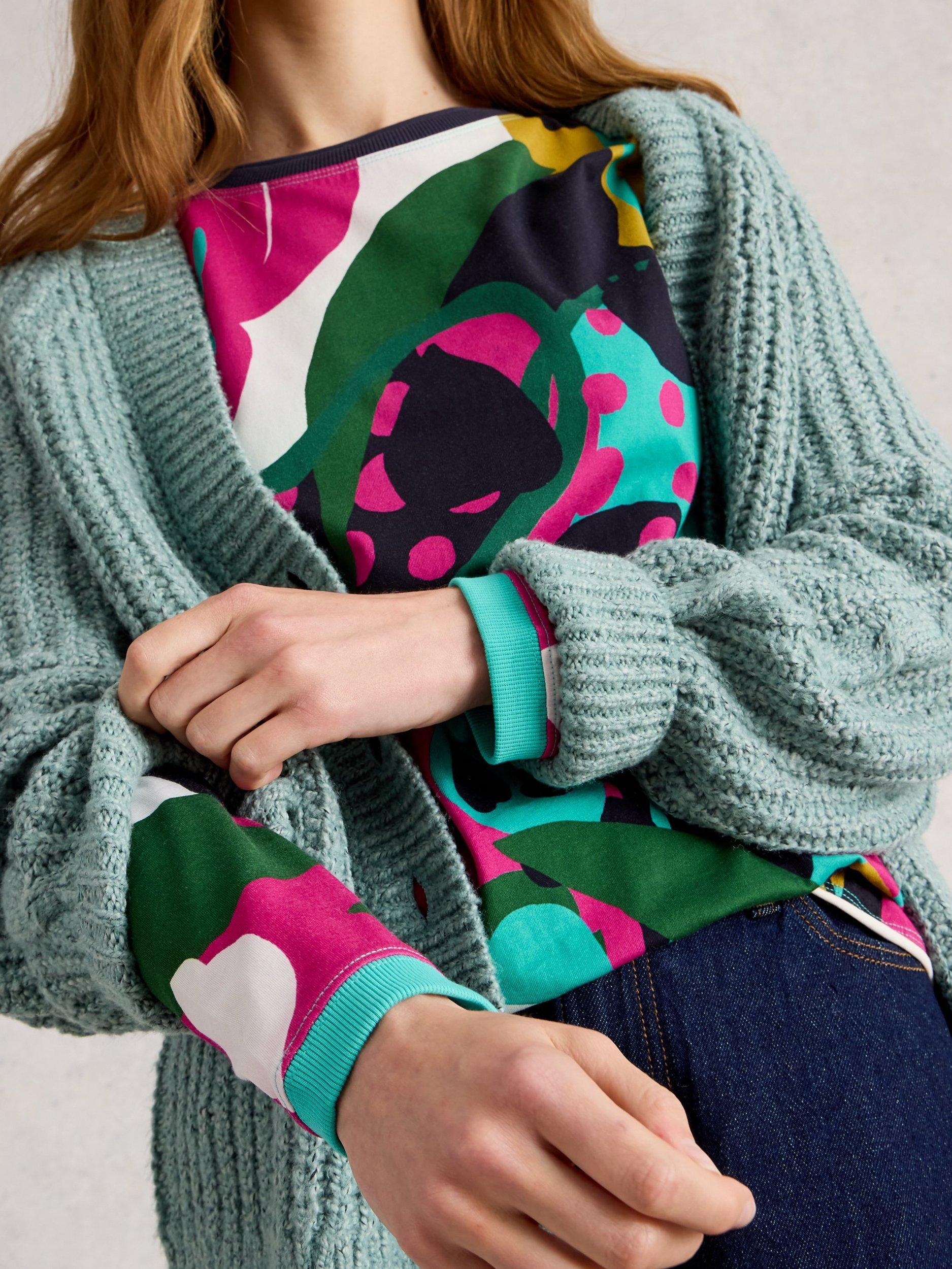 Product image 3 of 6, which shows White Stuff Clara Long Sleeve T-Shirt, Pink/Multi, 10