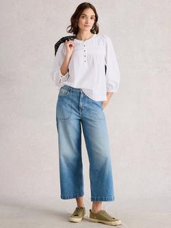 White Stuff Isla Textured Top, Brilliant White, Brilliant White