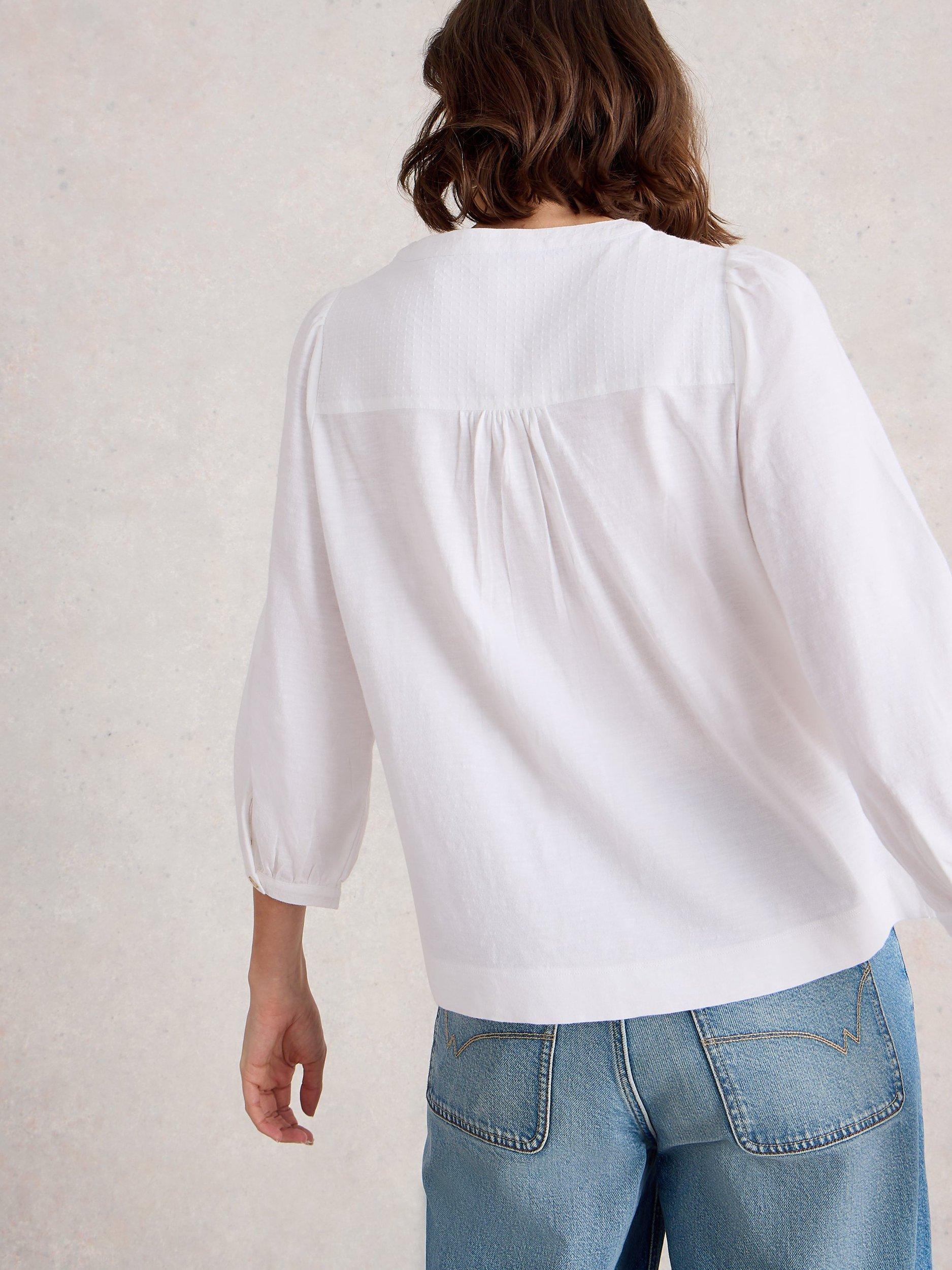 Product image 2 of 6, which shows White Stuff Isla Textured Top, Brilliant White, 14