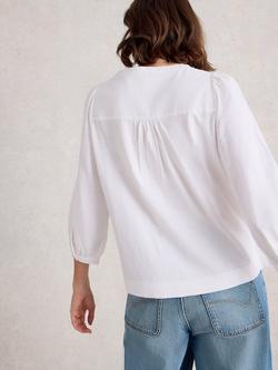 White Stuff Isla Textured Top, Brilliant White - view 2, Brilliant White