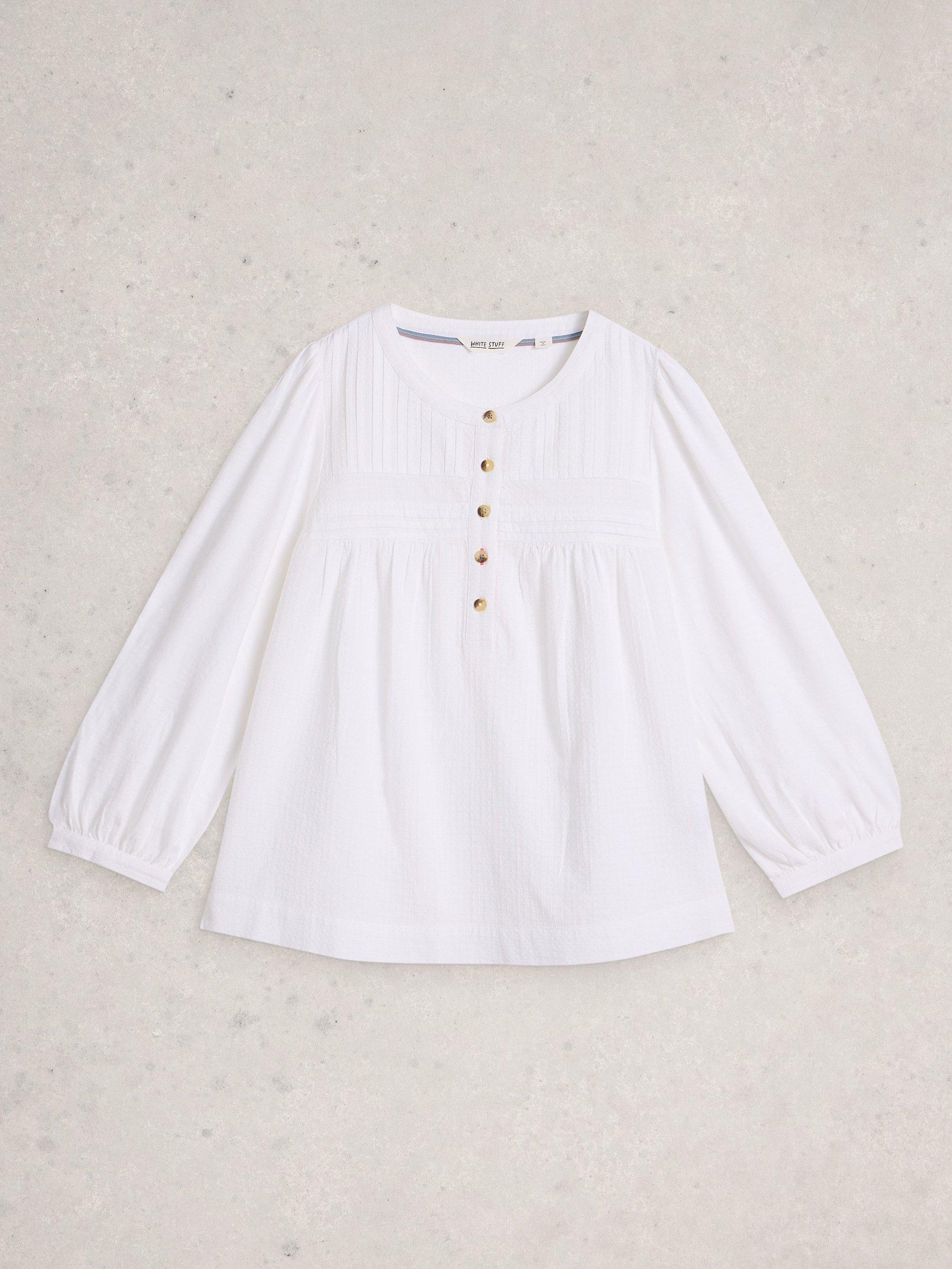 Product image 5 of 6, which shows White Stuff Isla Textured Top, Brilliant White, 14