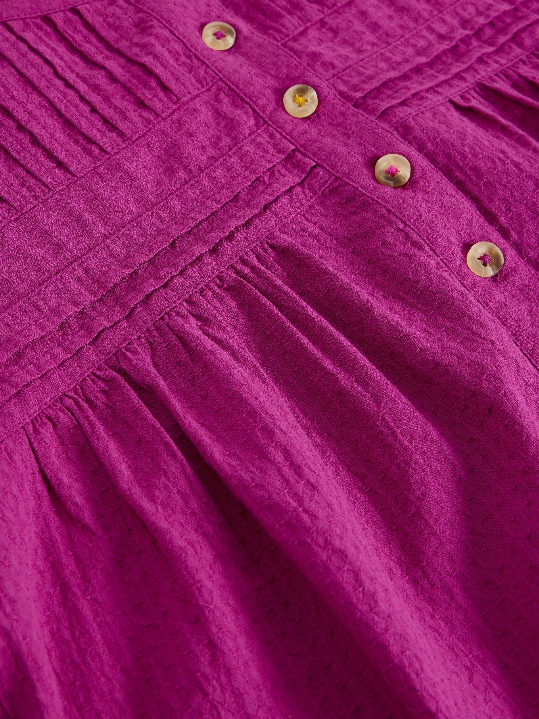 Product image 6 of 6, which shows White Stuff Isla Cotton Long Sleeve Crew Neck Blouse, Purple, 6