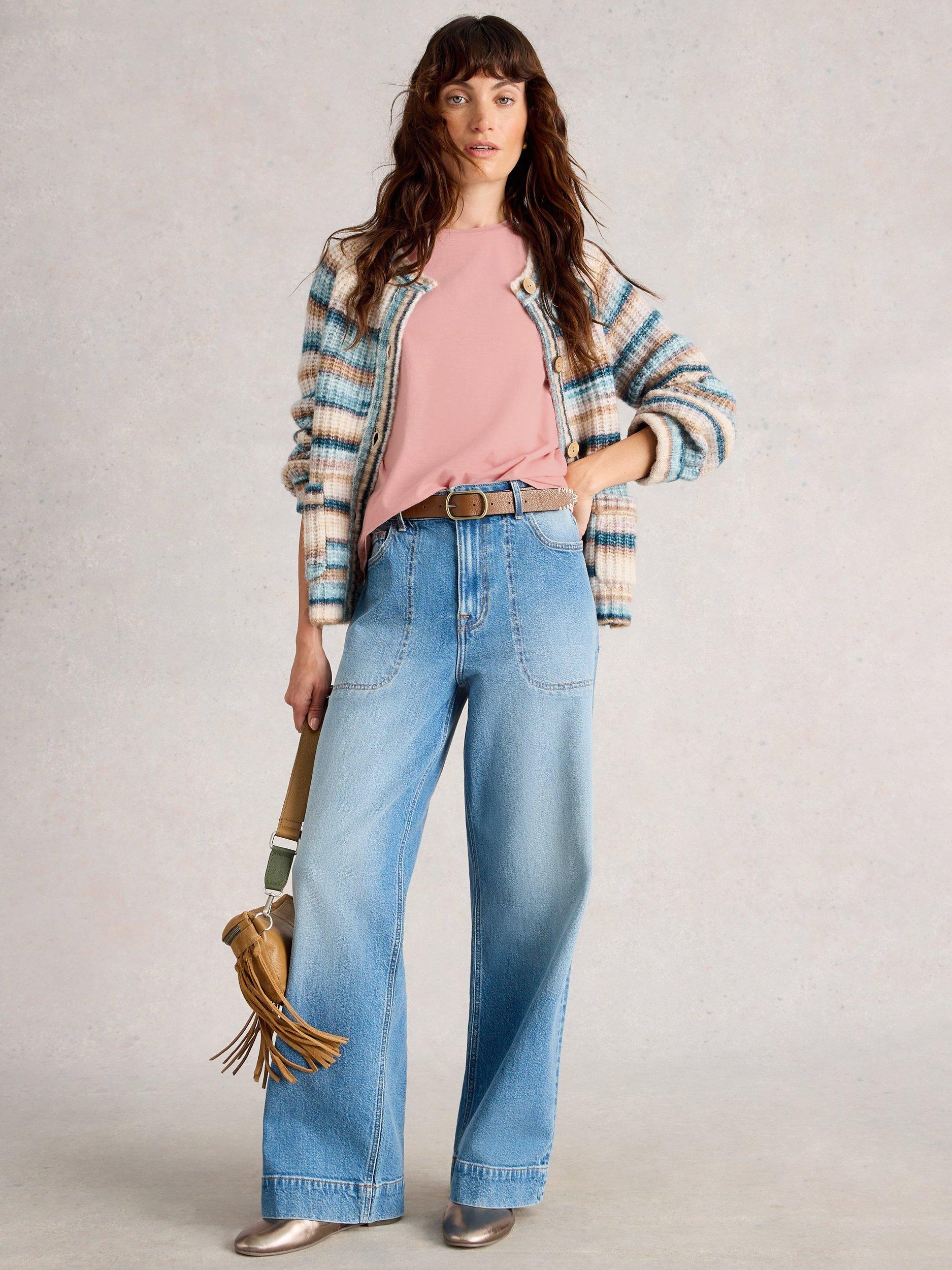 Product image 4 of 6, which shows White Stuff Lucy Ladder Trim Jersey Top, Mid Pink, 6