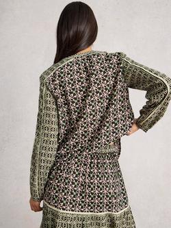 White Stuff Mabel Floral Mixed Print Long Sleeve Blouse - view 2, Black/Multi