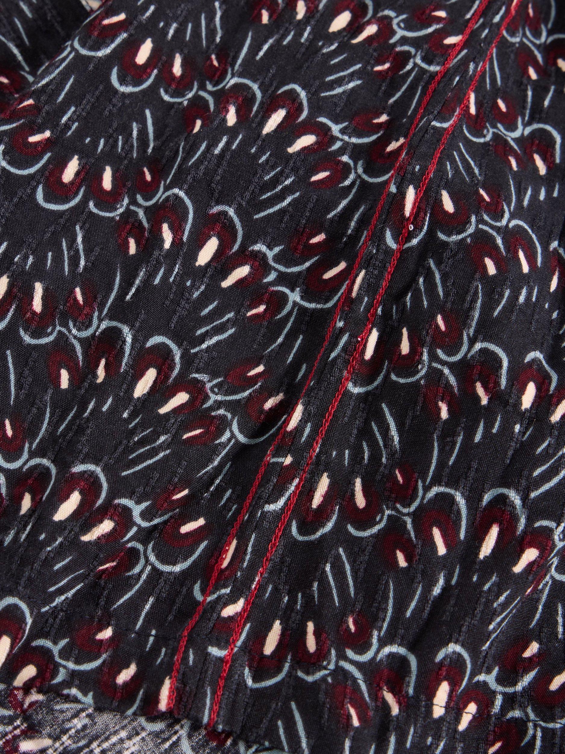 Product image 6 of 6, which shows White Stuff May V-Neck Mixed Ikat Print Blouse, Blue/Multi, 12