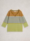White Stuff Nelly Stripe Jersey Top, Blue/Multi