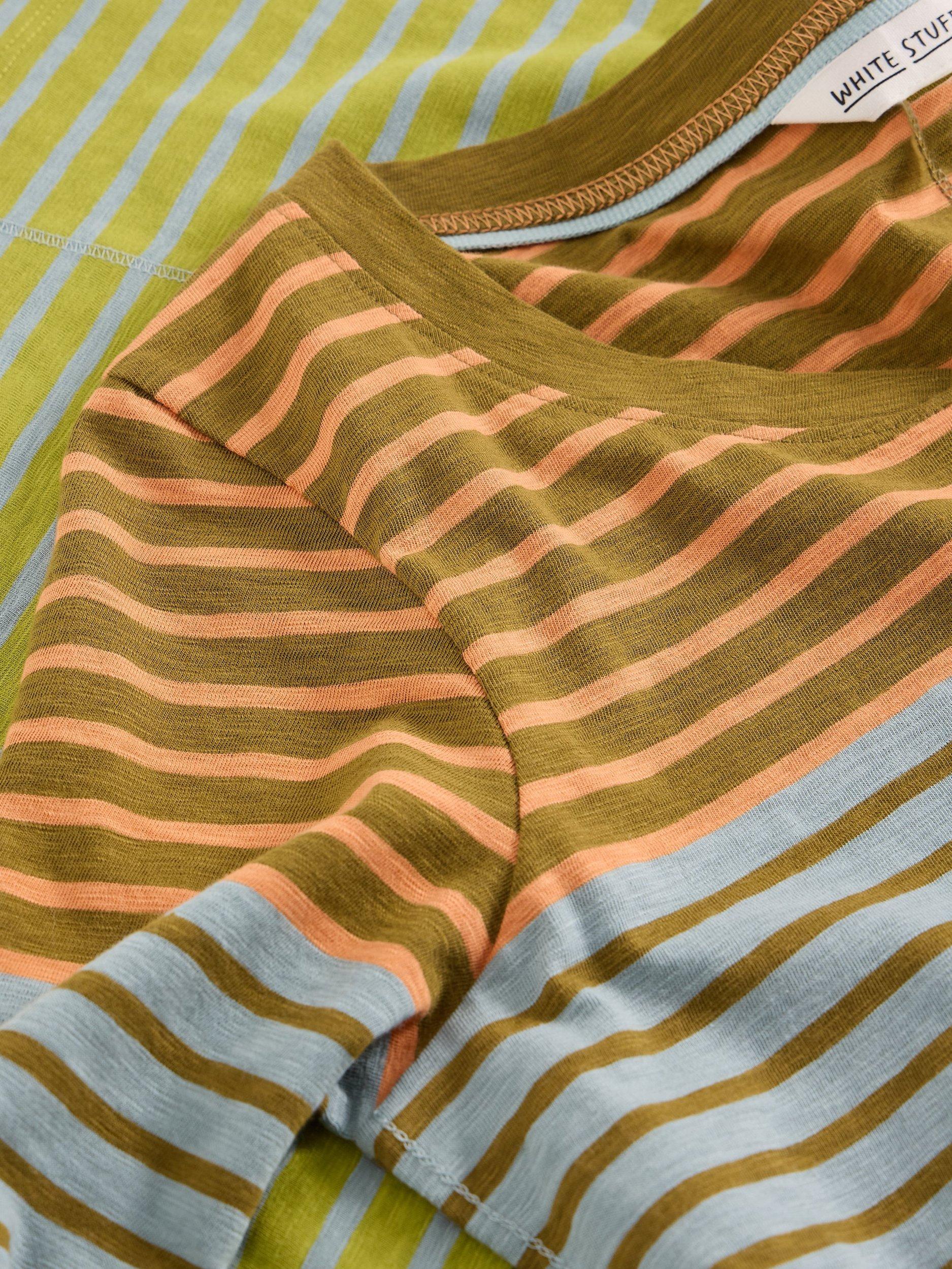 Product image 6 of 6, which shows White Stuff Nelly Stripe Jersey Top, Blue/Multi, 6