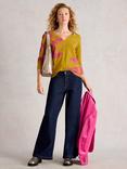 White Stuff Nelly Abstract Floral Jersey Top, Yellow/Multi