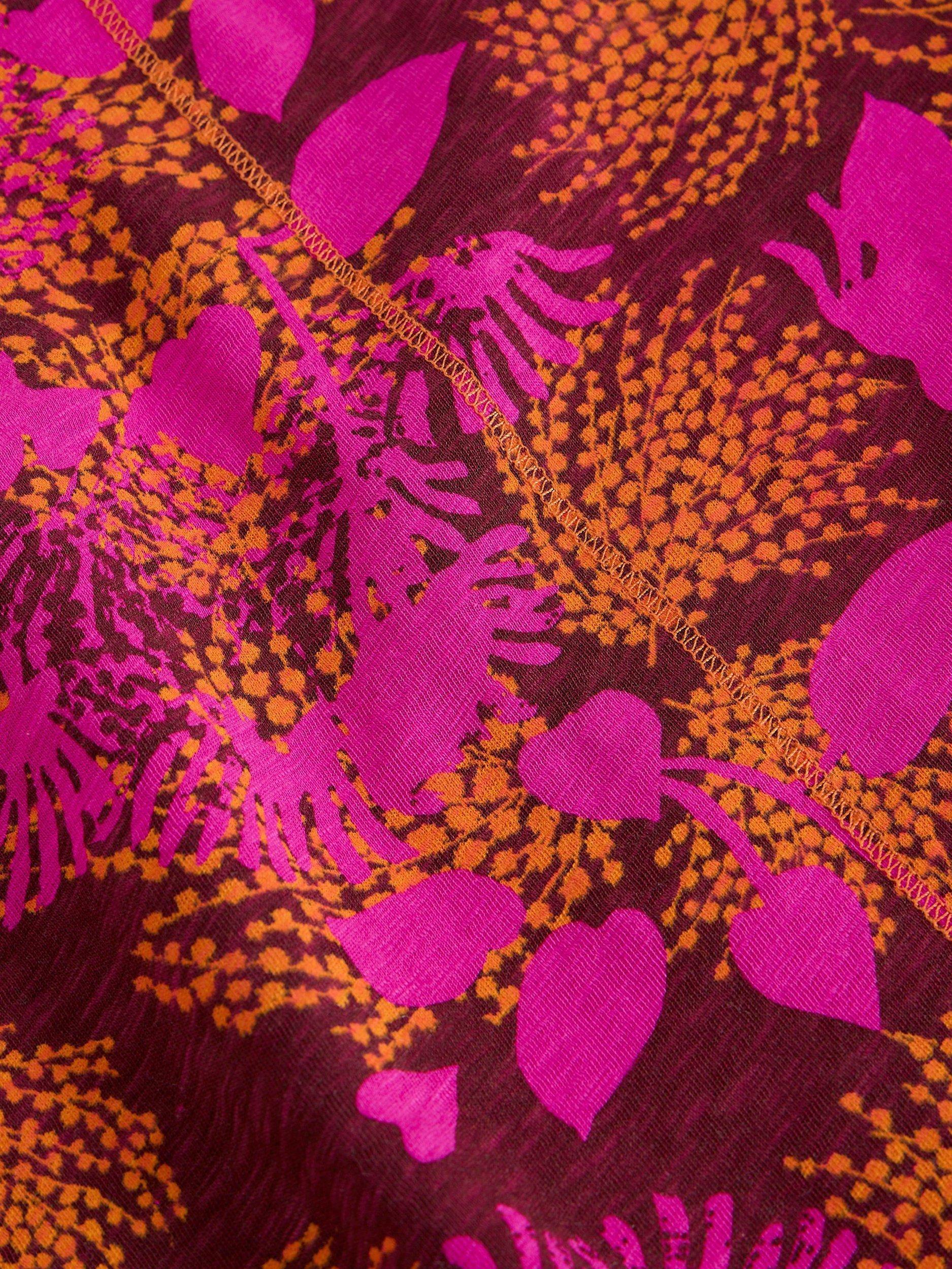 Product image 6 of 6, which shows White Stuff Nelly Floral Jersey Top, Pink/Multi, 6