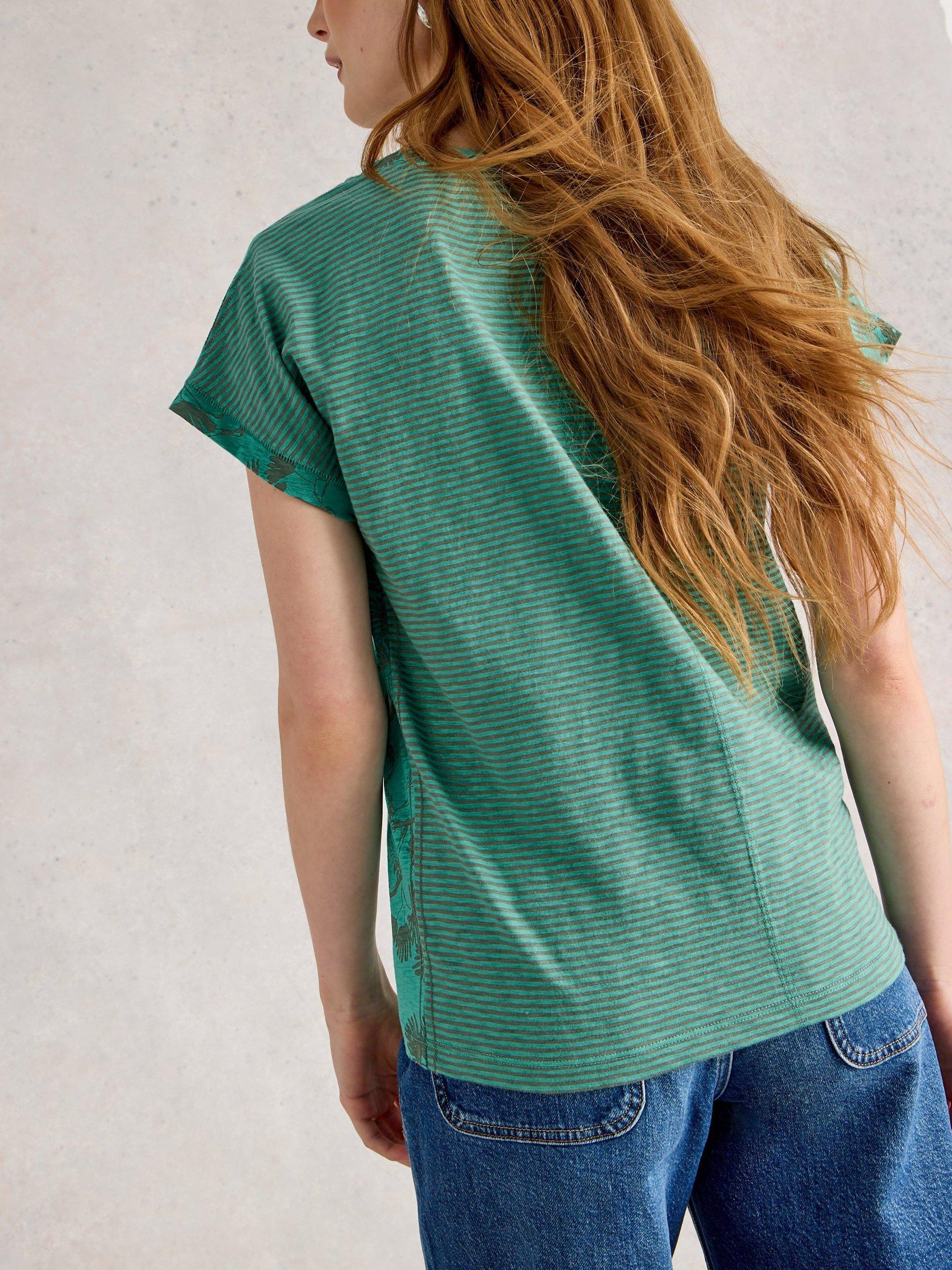 Product image 2 of 6, which shows White Stuff Nelly T-Shirt, Green/Multi, 6