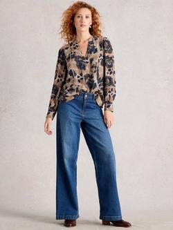 White Stuff Paloma Long Sleeve Floral Print Blouse, Natural/Multi