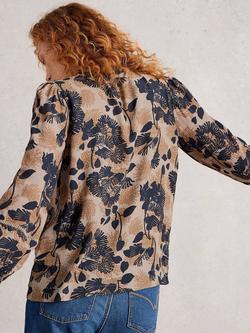 White Stuff Paloma Long Sleeve Floral Print Blouse - view 2, Natural/Multi