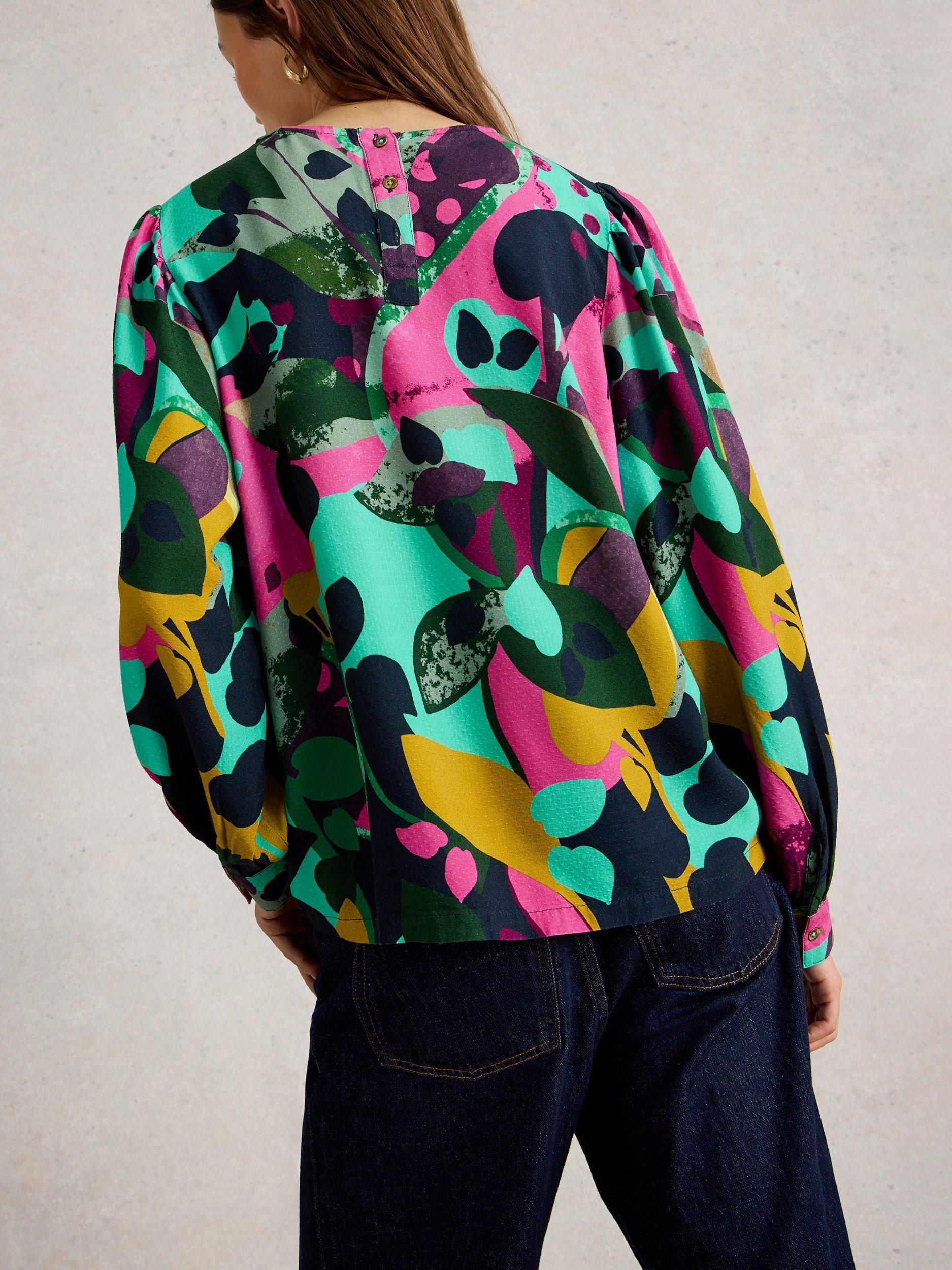 Product image 2 of 6, which shows White Stuff Ulla Floral Top, Pink Mlt, 6