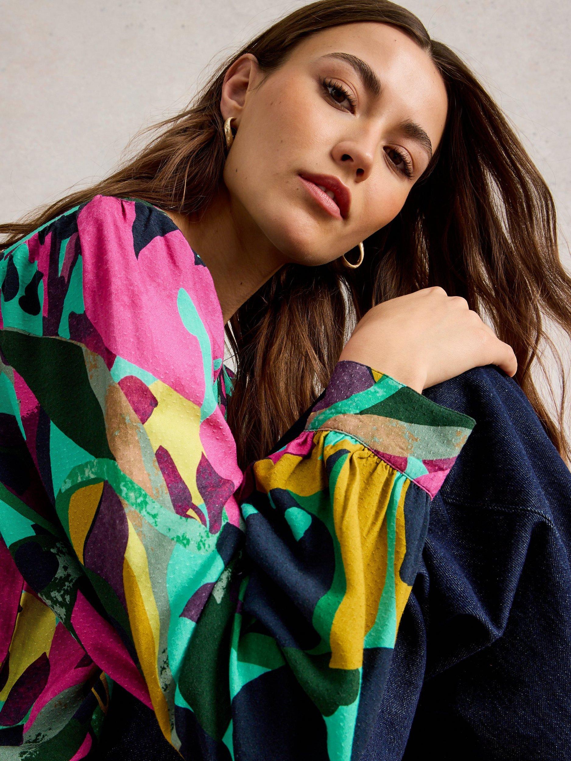 Product image 4 of 6, which shows White Stuff Ulla Floral Top, Pink Mlt, 6