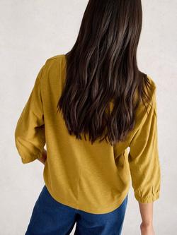 White Stuff Vanessa Floral Cotton Boat Neck Blouse - view 2, Mid Chart