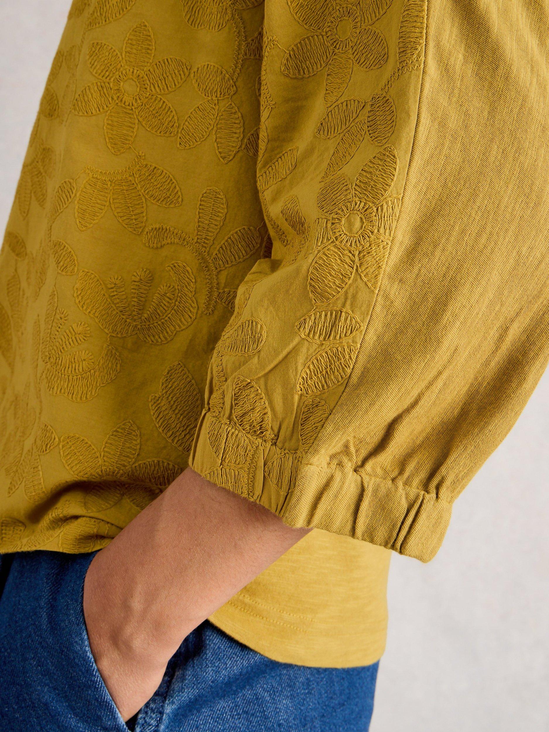 Product image 3 of 6, which shows White Stuff Vanessa Floral Cotton Boat Neck Blouse, Mid Chart, 10