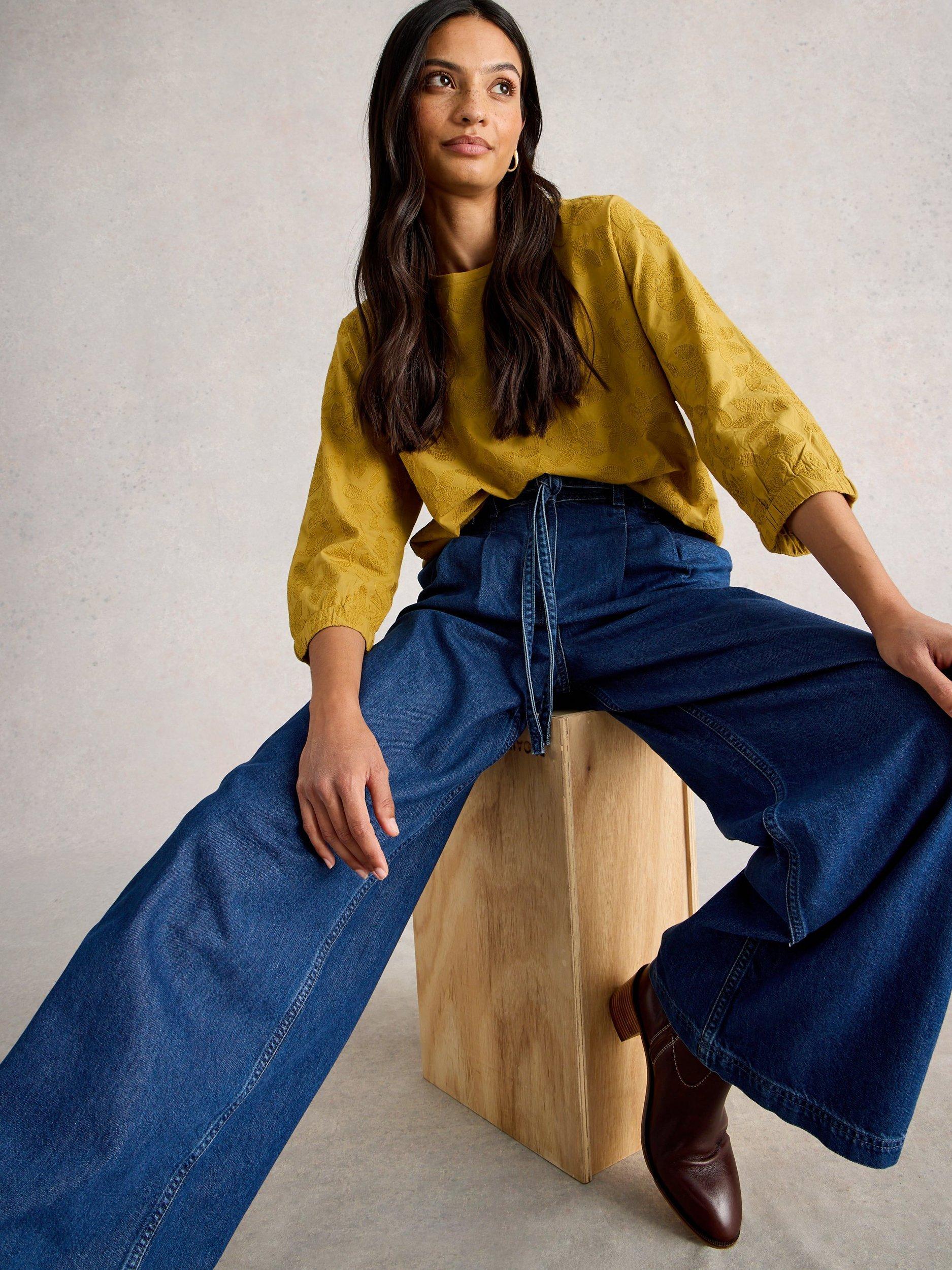 Product image 4 of 6, which shows White Stuff Vanessa Floral Cotton Boat Neck Blouse, Mid Chart, 10