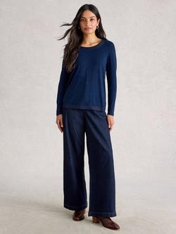 White Stuff Weaver Sparkle Top, Dark Navy, Dark Navy