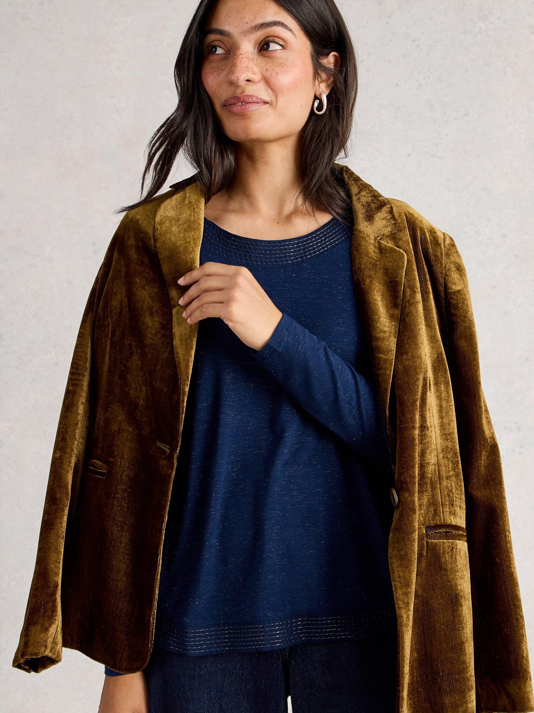 Product image 4 of 6, which shows White Stuff Weaver Sparkle Top, Dark Navy, 8