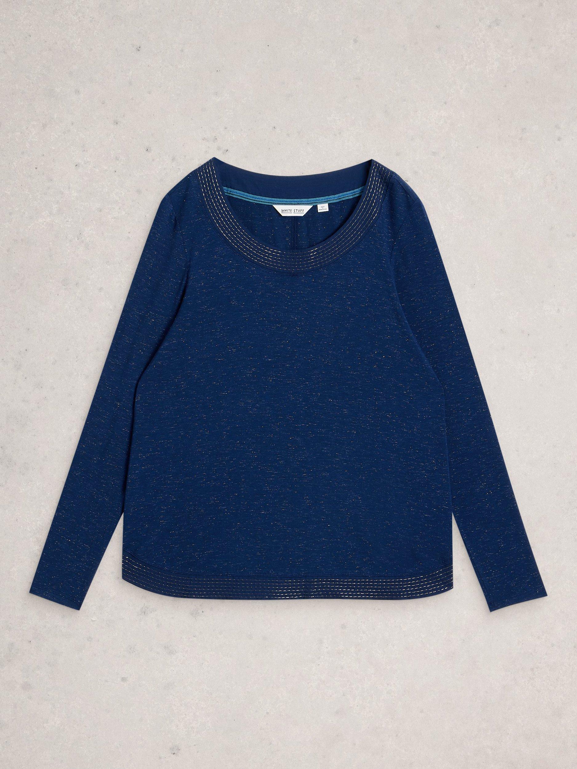 Product image 5 of 6, which shows White Stuff Weaver Sparkle Top, Dark Navy, 8