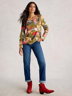 White Stuff Weaver Long Sleeve T-Shirt, Khaki Green, Khaki Green