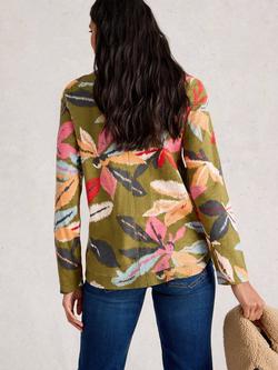 White Stuff Weaver Long Sleeve T-Shirt, Khaki Green - view 2, Khaki Green