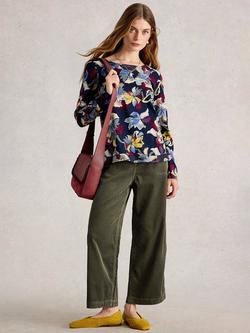 White Stuff Weaver Floral Top, Navy, Navy