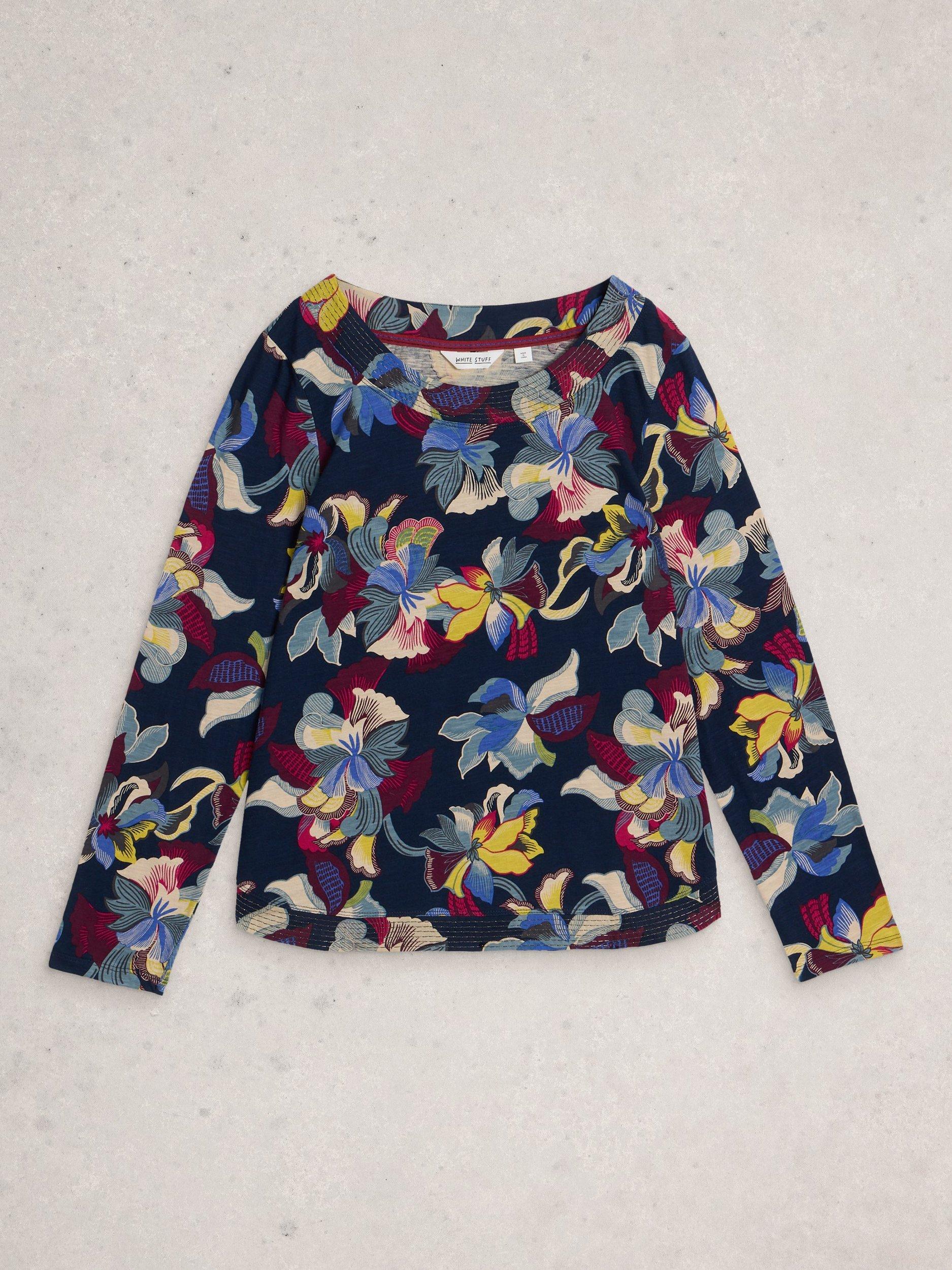 Product image 5 of 6, which shows White Stuff Weaver Floral Top, Navy, 6